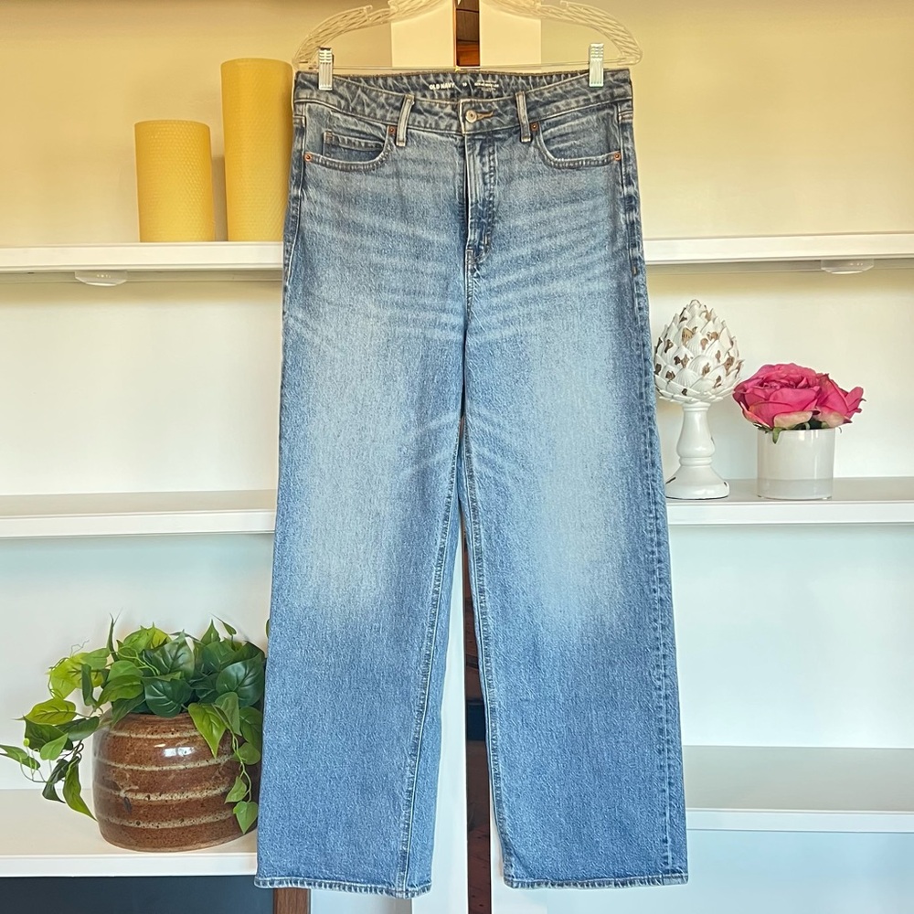Old Navy Women's Jeans Size 10 Extra High Rise Sky-Hi Wide Leg
